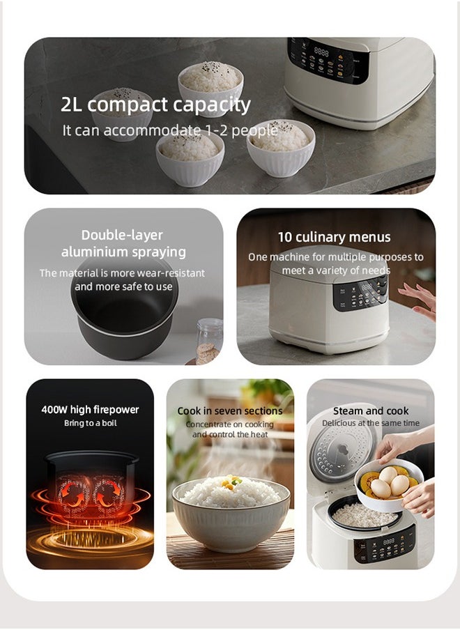 Winning Star - Smart Rice Cooker - 10 Menus, Electronic Touch Screen, 24-Hour Reservation and Keep Warm Function - Multi-function Cooker - 400w - 2l - Image 1