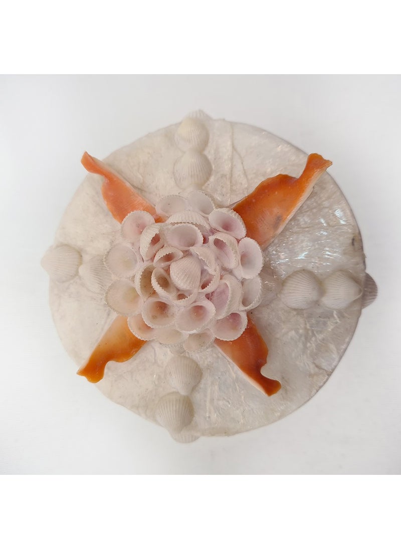 evinizdeki okyanus esintisi turkuaz hediyelik Ocean breeze turquoise gift for your home Medium Mother of Pearl Round-Red Lips Box  - Image 2