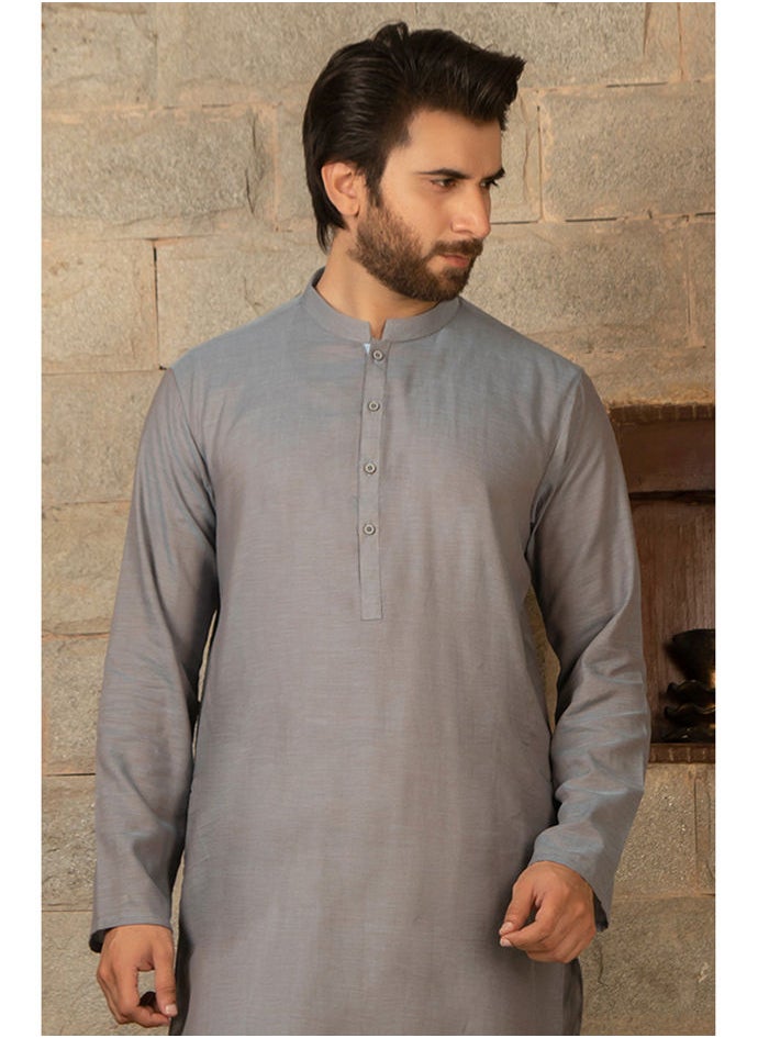 MTJ - Molana Tariq Jamil (MTJ) Men Kurta Plain Blue - Image 1