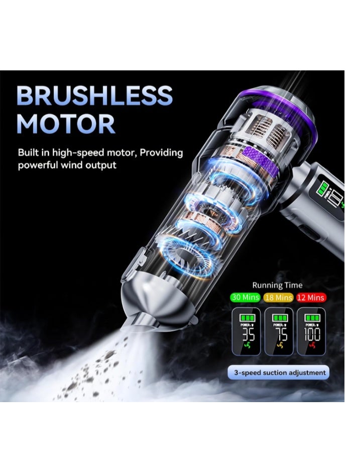 GOGOGO Car Vacuum Cleaner High Power 20000Pa – Cordless Handheld Mini Vacuum & Air Duster for Car & Desk, Home, Office & Camping, Ideal Gift for Men & Women, 6000mAh Battery (Fast Charging Edition) - Image 4