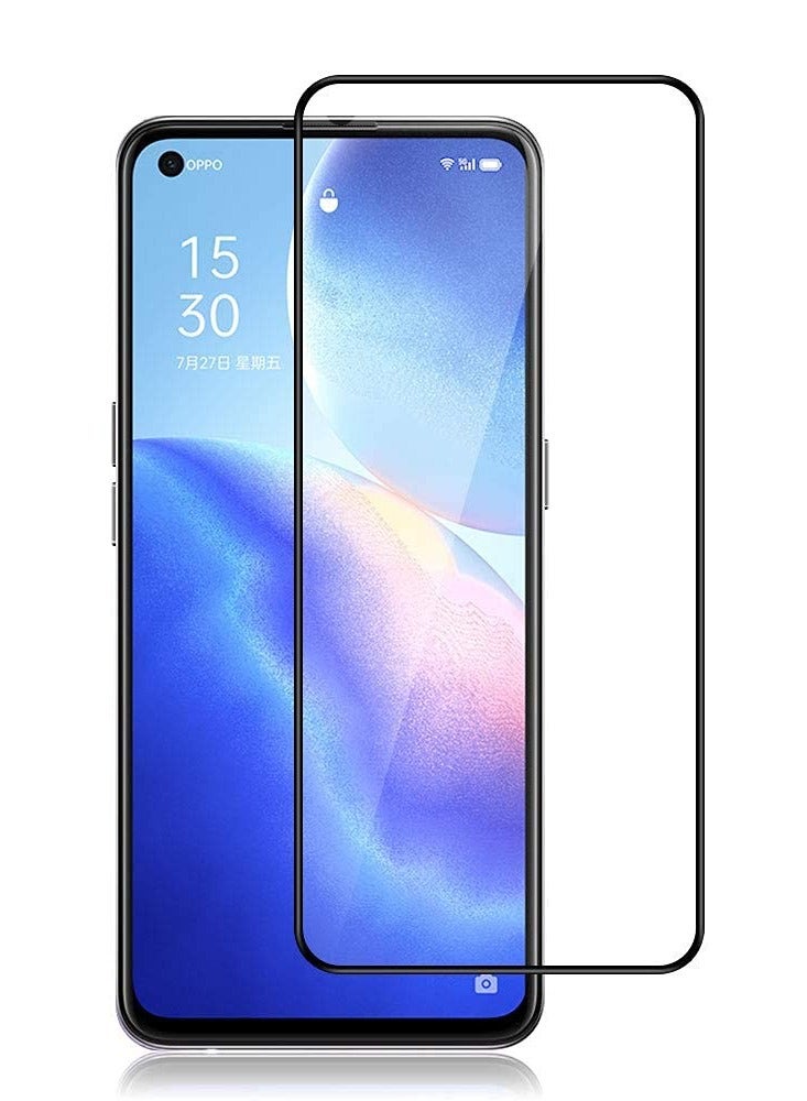 Full Coverage Tempered Glass Screen Protector Compatible with Oppo Reno 4, Oppo Reno 5 4/5G, Oppo Reno 6 4/5G, Oppo Reno 7/8 4G, Oppo Reno 8T 4G, Oppo A74, Oppo A78 4G, Oppo A94, Oppo A95 - Black Frame  - Image 3