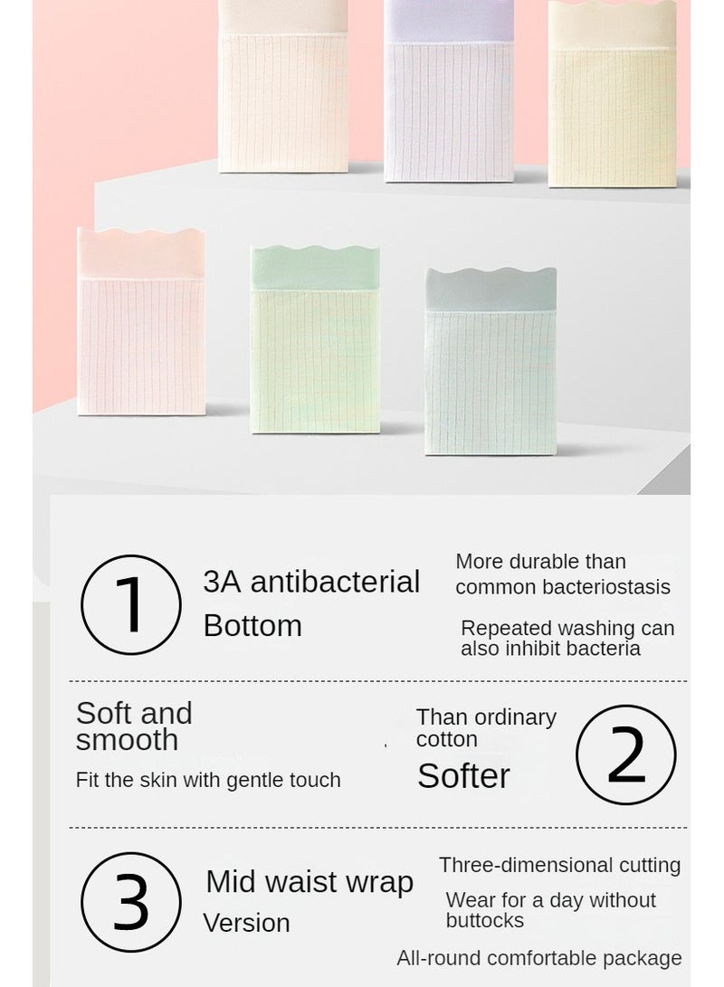 أسيف بريميوم 6 قطع سراويل داخلية قطنية نسائية من القطن السفلي 3A مضاد للبكتيريا ملابس داخلية نسائية داخلية فاني باك مضادة للبكتيريا - Image 4