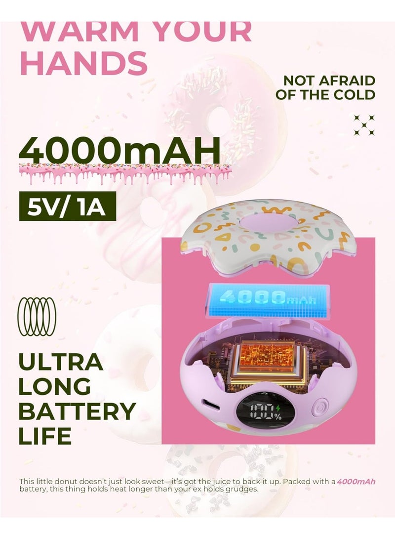مدفأة يدوية قابلة لإعادة الشحن، مدفأة محمولة، 3 إعدادات للحرارة، مدفأة جيب محمولة قابلة لإعادة الاستخدام بسعة 4000 مللي أمبير، يدان ساخنتان على الوجهين لمرض رينود، الجولف، الصيد، حشو الجوارب - Image 2