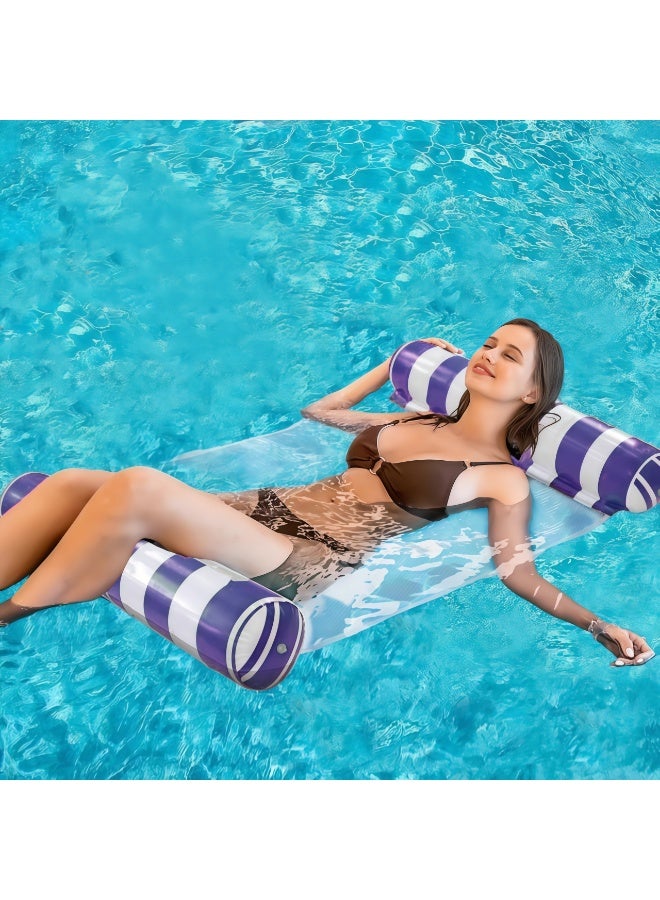 CHIYLE 3 Pack 2 Inflatable Hammock Pool Floats with 1 Air Pump . 4-in-1 Design Conversion. Adult Size Pool Floaties Toys, Multi-Purpose Floats for Swimming Pool, Saddle, Lounge Chair, Hammock, Drifter. - Image 4