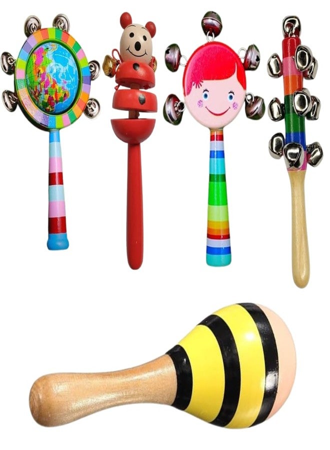 SubiMouIQ Baby Rattle Gift Set - Vibrant & Engaging Toys for Newborns | Colorful Textures, Rattling Sounds & Easy Grasp Design | Enhances Sensory Development & Curiosity | Perfect Baby Gift - Made in India (5 SET COMB0) - Image 1