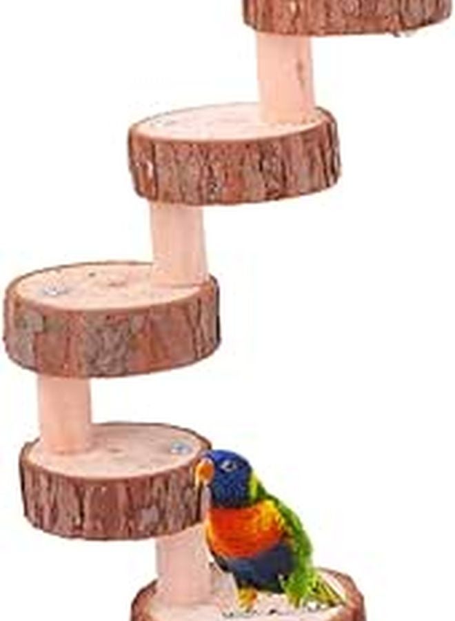 Wooden Springboard Ladder With 5 Stairs Small Animal Platform Hamster Bird Toy Stand - Image 1