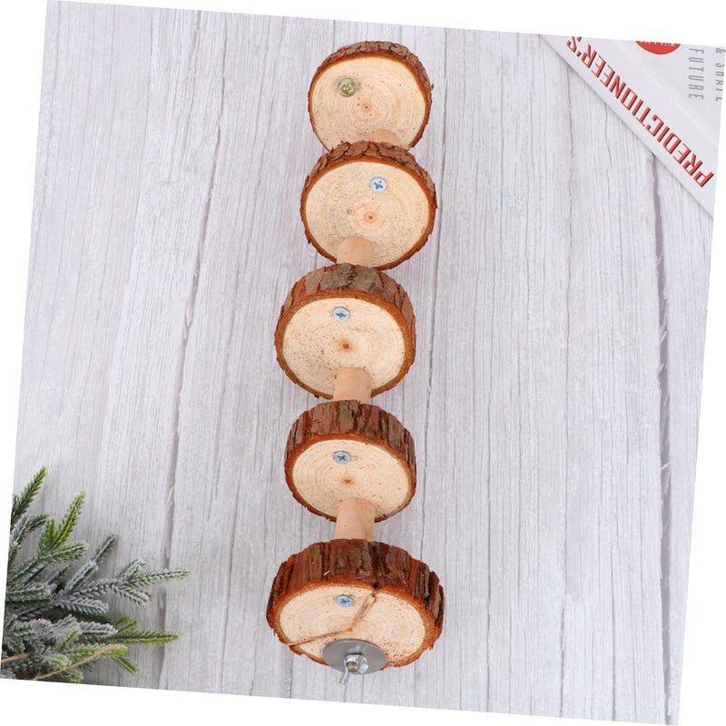 Wooden Springboard Ladder With 5 Stairs Small Animal Platform Hamster Bird Toy Stand - Image 5
