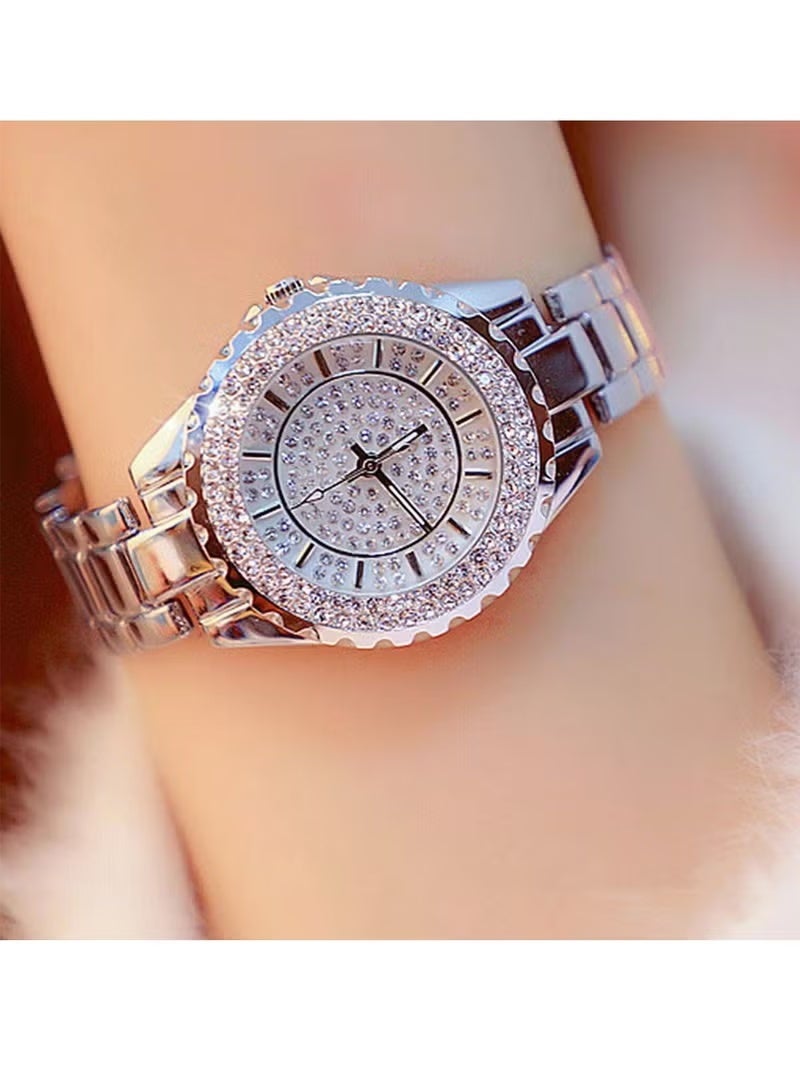 ساعة يد نسائية من الفولاذ المقاوم للصدأ مع سوار - Image 3