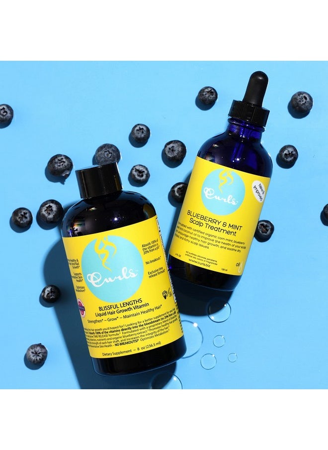 Curls Blueberry Bliss Blissful Lengths Liquid Hair Growth Vitamin Grow Strengthen And Maintain Healthy Hair Nails & Skin Wavy Curly And Coily Hair8Oz  - Image 4