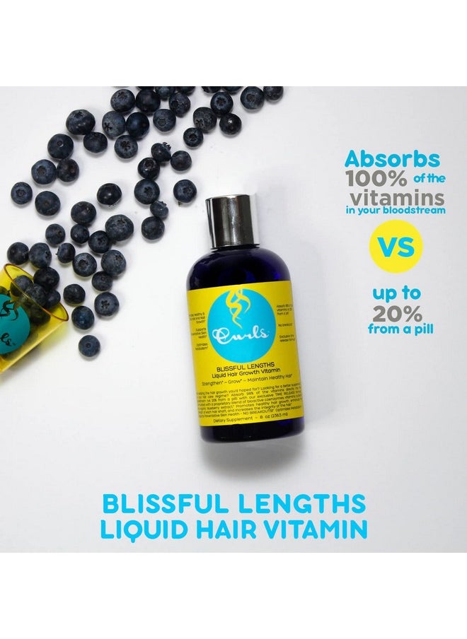 Curls Blueberry Bliss Blissful Lengths Liquid Hair Growth Vitamin Grow Strengthen And Maintain Healthy Hair Nails & Skin Wavy Curly And Coily Hair8Oz  - Image 3