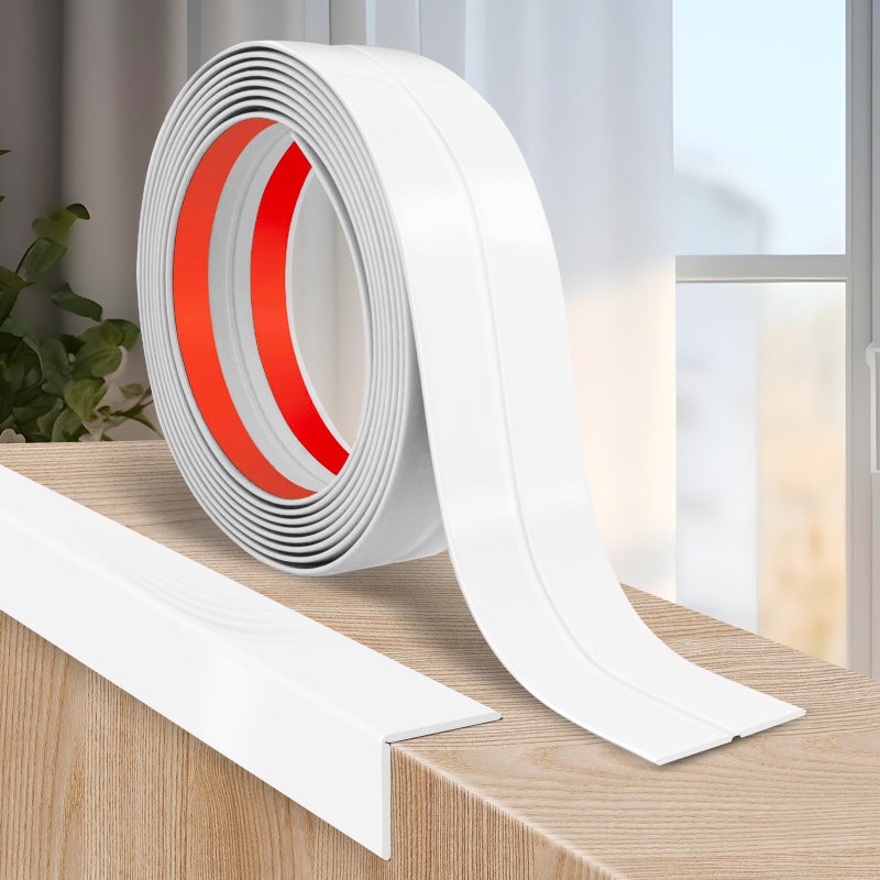 LSGCQ Flexible Wall Corner Protector Moulding Trim Peel and Stick Wall Corner Guards Edge Protector Self Adhesive Molding Trim Strip for Edge Ceiling (White, 1.6 in x 10 Ft) - Image 1