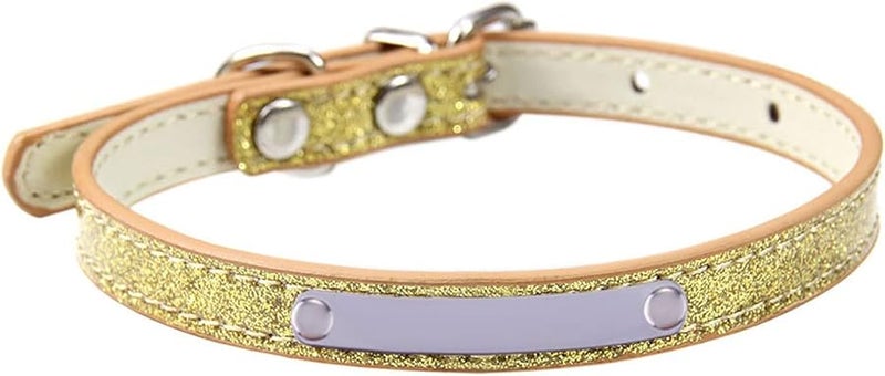 Gold XXL Adjustable Dog Collar with Name Plate Lightweight Soft and Comfortable - Image 2