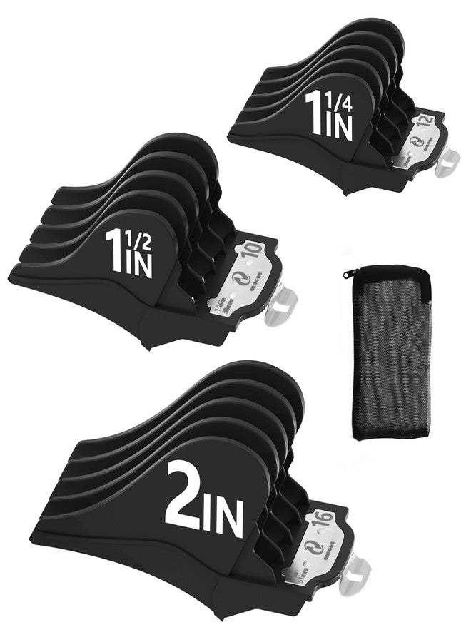 CR8GR8 Clipper Guards Set with Metal Clip, Hair Clipper Attachment for Wahl Clippers, 3 Cutting Lengths 1.25 Inch, 1.5 Inch, 2 Inch, Extra Long 10 12 16 Guard, Black - Image 1