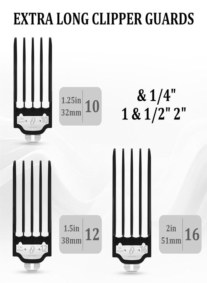CR8GR8 Clipper Guards Set with Metal Clip, Hair Clipper Attachment for Wahl Clippers, 3 Cutting Lengths 1.25 Inch, 1.5 Inch, 2 Inch, Extra Long 10 12 16 Guard, Black - Image 4