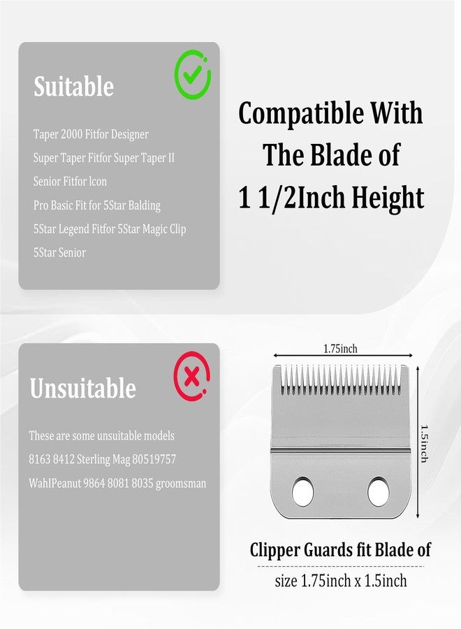 CR8GR8 Clipper Guards Set with Metal Clip, Hair Clipper Attachment for Wahl Clippers, 3 Cutting Lengths 1.25 Inch, 1.5 Inch, 2 Inch, Extra Long 10 12 16 Guard, Black - Image 3