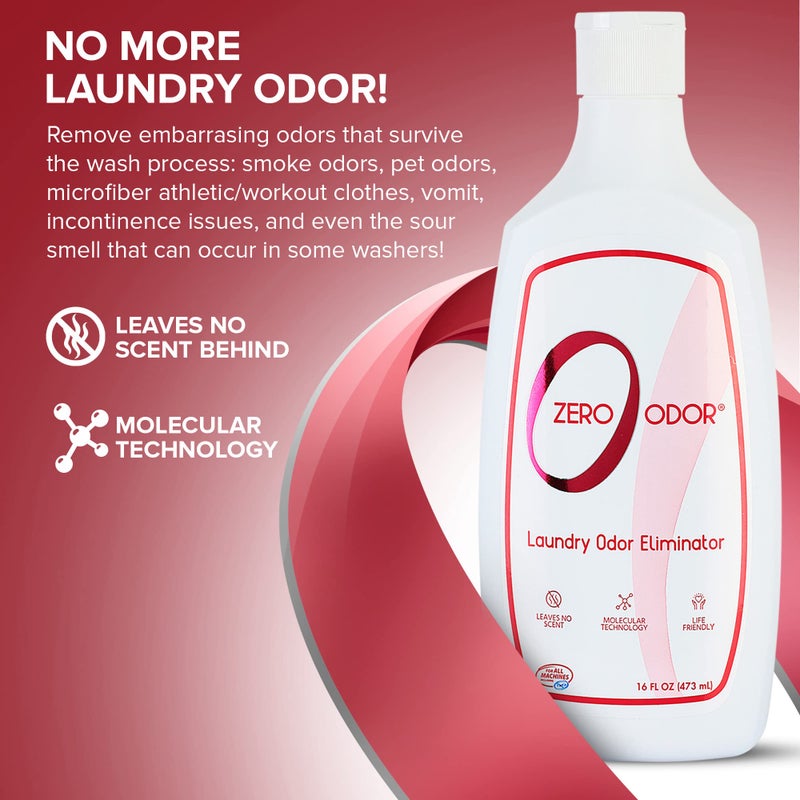 Zero Odor - Laundry Odor Eliminator - Permanently Eliminate laundry Odor - Patented Molecular Technology Best For Clothes, Towels & Linens, Shoes, Bags, Etc. - rinse and refresh Again, 16oz - Image 3