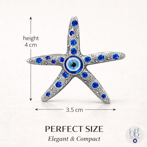BLUE BEADS Home & Decor Magnets Multi Design Turkish Round Evil Eye Fridge Magnet Refrigerator Sticker Good Luck & Protection Unique Items Home and Office Decorative Car Accessories (Star Design) - Image 3