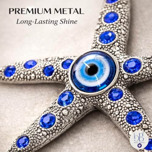 BLUE BEADS Home & Decor Magnets Multi Design Turkish Round Evil Eye Fridge Magnet Refrigerator Sticker Good Luck & Protection Unique Items Home and Office Decorative Car Accessories (Star Design) - Image 4