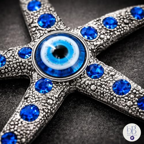 BLUE BEADS Home & Decor Magnets Multi Design Turkish Round Evil Eye Fridge Magnet Refrigerator Sticker Good Luck & Protection Unique Items Home and Office Decorative Car Accessories (Star Design) - Image 2