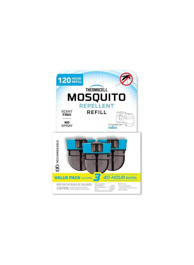 Thermacell Rechargeable Mosquito Repeller Refills; Advanced Repellent Formula Provides 20 foot Protection Zone; Compatible with Thermacell E-Series & Radius Only; No DEET, Spray or Flame