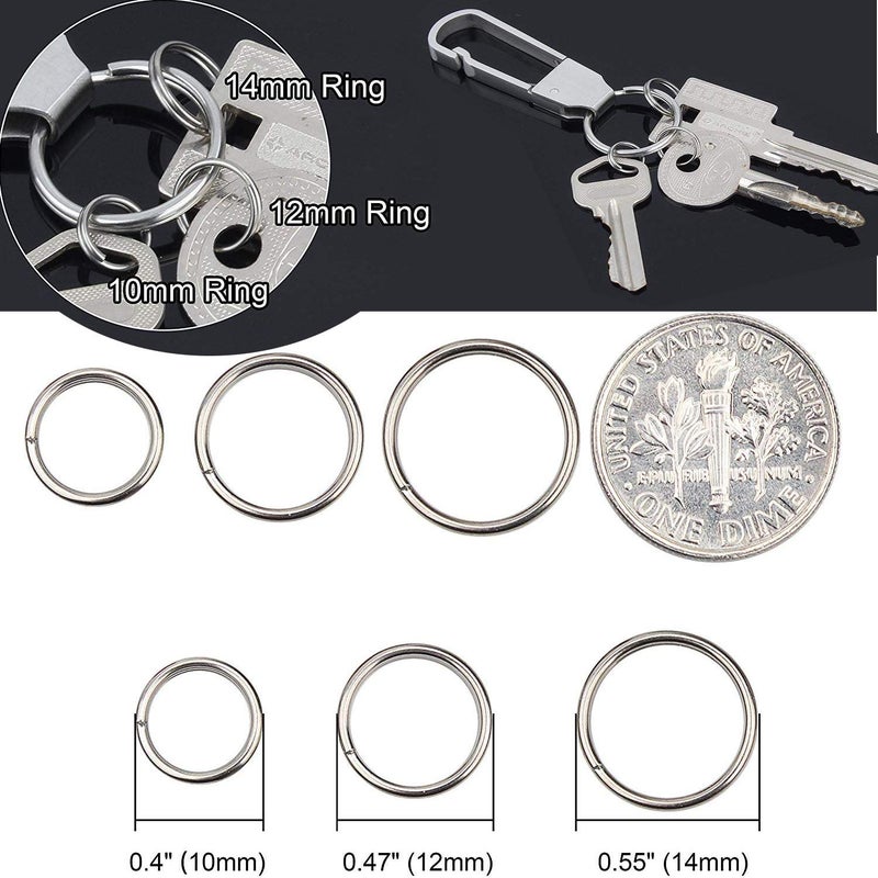 DIY Crafts DIY Crafts 10/12/14mm Pack 25 Pcs, Mix Sizes 10/12/14mm, 25 Pcs, Mix Split Rings Set Mini Key Chain Ring Metal Rings for Lanyard Nail Files, Labe(10/12/14mm Pack 25 Pcs, Mix Sizes 10/12/14mm)  - Image 2