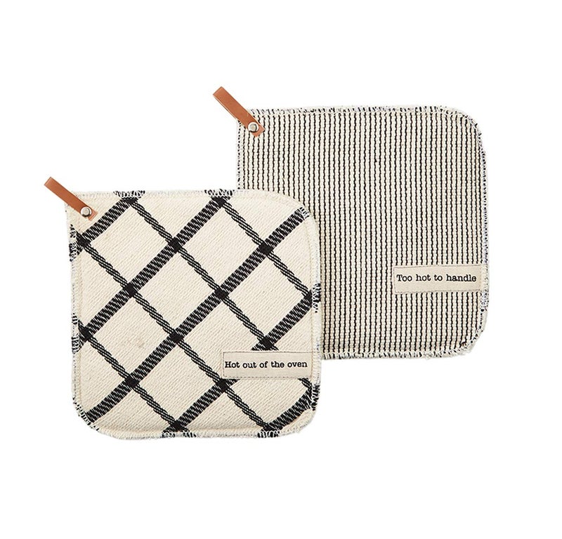 mud pie Mud Pie HOT to Handle Pot Holder Set 8 x 8 41170009H 