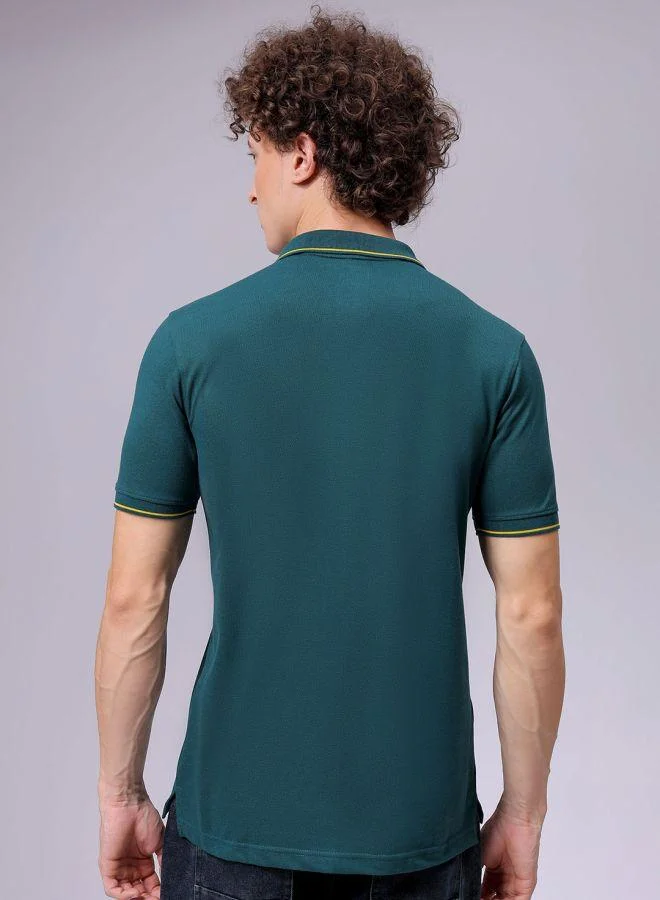 The Indian Garage Co  Men Slim Fit Solid Polo Collar Tshirt for Men | Best Price UAE