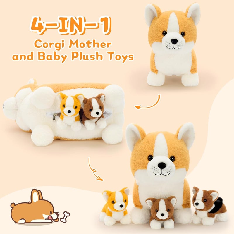 MorisMos Corgi Cuddly Toy with Baby in Belly Birthday Gift Children - Image 4