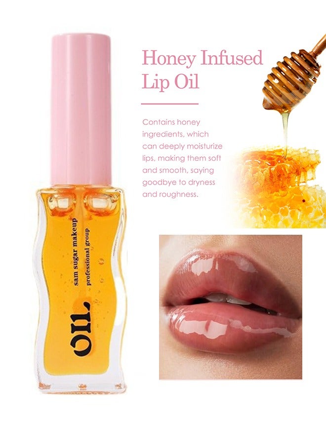 سكر سام زيت الشفاه الذهبي اللامع - زيت الشفاه المنقوع بالعسل ، يمنع جفاف الشفاه وتشققها ، تركيبة طبيعية #01 - Image 1