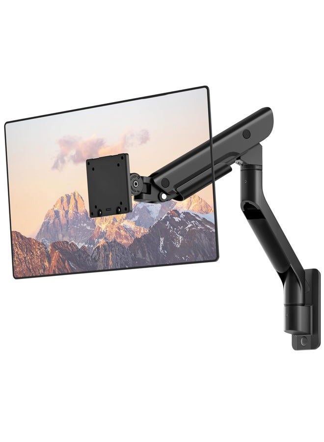 Montek Heavy-Duty Single Monitor Wall Mount for 17-57” Ultrawide Screens up to 59.4lbs, Premium Aluminum Wall Mount Monitor Arm with Full Motion Adjustment, Pneumatic Lift, Max VESA 100x100 - Image 1