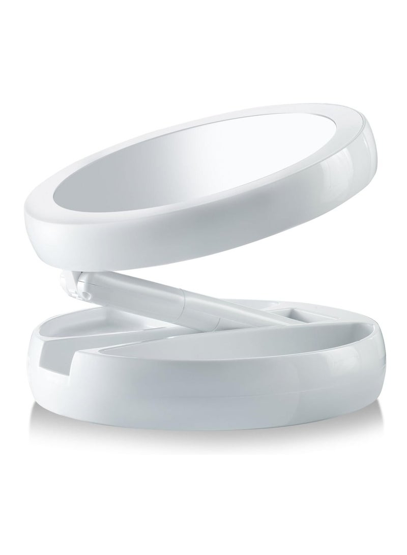 FOLD LED Foldaway Double Sided Mirror Vanity White - Image 4