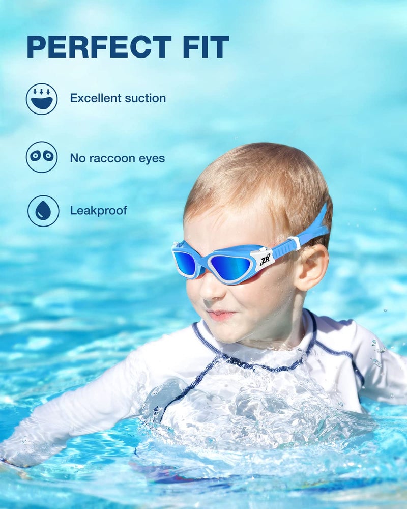 ZIONOR Kids Swim Goggles, G1 MINI UV Protection Anti-Fog Polarized Swimming Goggles for Age 6-14 - Image 4