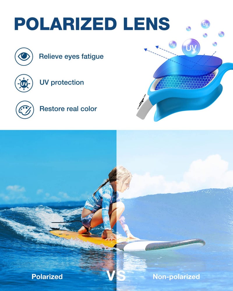 ZIONOR Kids Swim Goggles, G1 MINI UV Protection Anti-Fog Polarized Swimming Goggles for Age 6-14 - Image 2