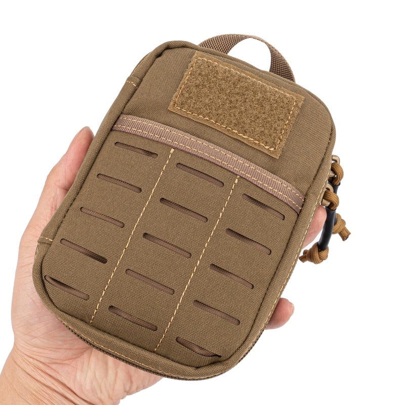 Dotacty Mini Pocket Organizer for Men EDC Gear Storage Pouch Belt/MOLLE-Compatible 6" x 4" x 1.5" Micro Nylon Bag for Multitools Flashlight Knife Pen Field Notebook (Coyote Brown, 6" x 4" x 1.5") - Image 1