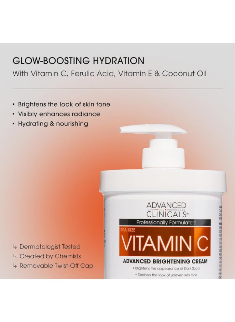 أدفانسد كلينيكال حل البقع الداكنة وتفاوت لون البشرة – كريم Advanced Clinicals Vitamin C لتفتيح البشرة وترطيبها ومنحها إشراقة صحية - Image 3
