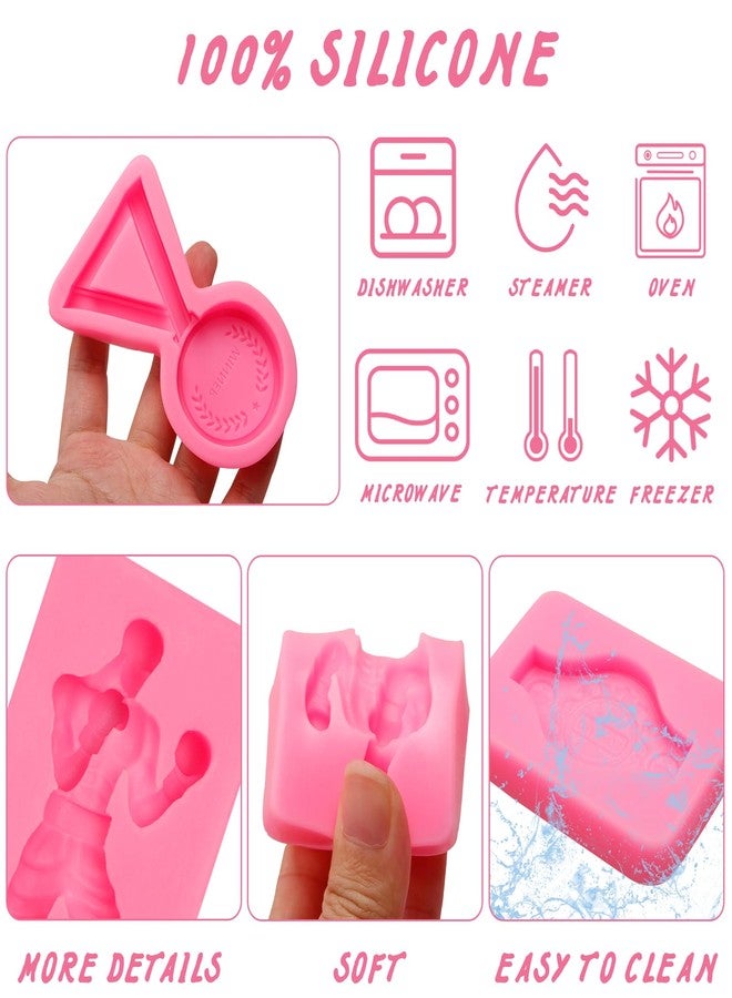 Caregene Boxing Sports Silicone Molds Boxing Glove Boxing Belt Chocolate Molds 3D Trophy Fondant Molds for Cake Decoration Cupcake Topper Chocolate Candy Cookie Dessert Polymer Clay Gum Paste Resin DIY Crafts - Image 3
