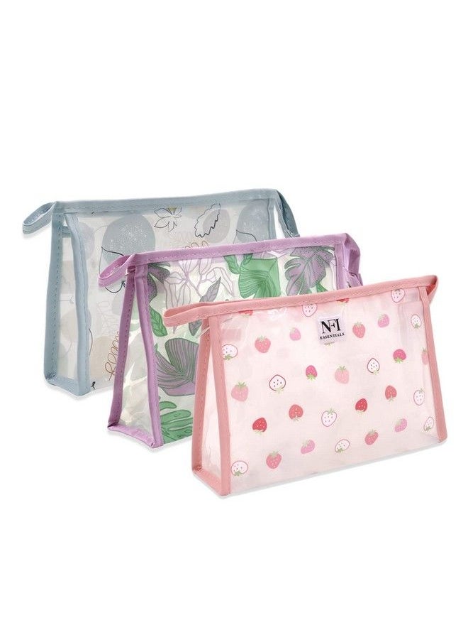 NFI essentials Transparent Makeup Pouch For Women Cosmetic Pouch Stylish Pouches For Makeup Accessories & Travel Organiser Waterproof Toiletry Make Up Bag For Girls  - Image 2
