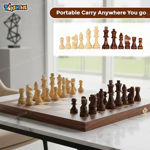 Toyshine Wooden Chess Pieces, Tournament Wood Chessmen Pieces Only, (7 Cm King Figures) Chess Game Pawns Figurine Pieces, Color May Vary (Sstp), Big Kid - Image 4