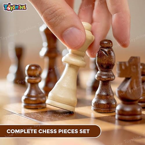 Toyshine Wooden Chess Pieces, Tournament Wood Chessmen Pieces Only, (7 Cm King Figures) Chess Game Pawns Figurine Pieces, Color May Vary (Sstp), Big Kid - Image 2