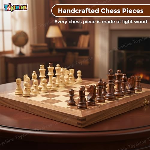 Toyshine Wooden Chess Pieces, Tournament Wood Chessmen Pieces Only, (7 Cm King Figures) Chess Game Pawns Figurine Pieces, Color May Vary (Sstp), Big Kid - Image 3