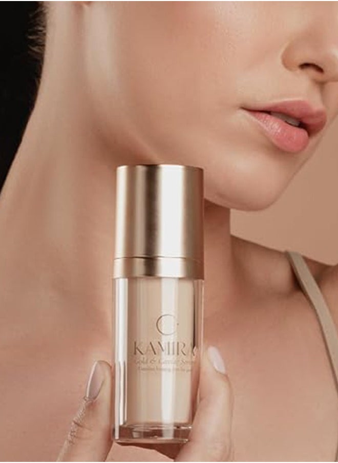 KAMIRA - Kamira 24K Gold and Caviar Serum with Hyaluronic Acid & Vitamin C For Oil,Dry,Normal Skin| Korean Skin Care |Anti Aging Serum | Naturals Ingredients- Wrinkles, Fine Lines, Elasticity,Glowing Skin,30ml - Image 1