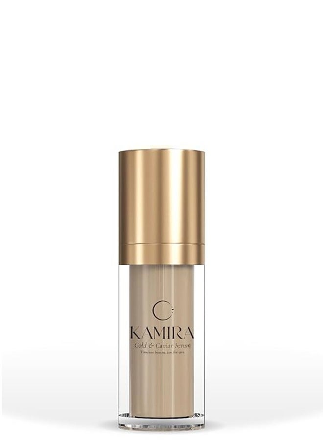 KAMIRA - Kamira 24K Gold and Caviar Serum with Hyaluronic Acid & Vitamin C For Oil,Dry,Normal Skin| Korean Skin Care |Anti Aging Serum | Naturals Ingredients- Wrinkles, Fine Lines, Elasticity,Glowing Skin,30ml - Image 1