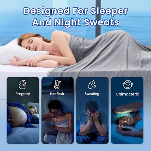 Topcee Cooling Blanket for Night Sweats Absorbs Heat to Keep Adults, Children Cool on Warm Nights, Q-Max 0.5 Cooling Blankets for Hot Sleepers, Lightweight Sofa Throw Blanket (50"x70") - Image 4