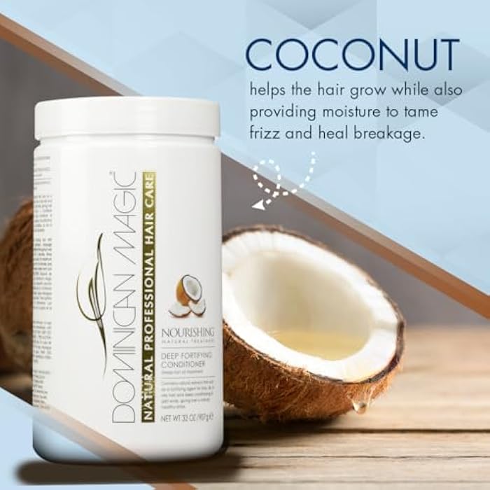 DOMINICAN MAGIC Nourishing Deep Fortify Conditioner – 16oz - Intensive Repair & Hydration for Dry, Damaged, or Curly Hair - Strengthens, Softens & Restores Shine - Image 2