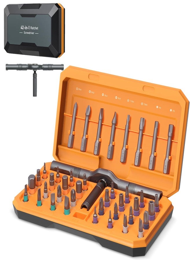 Ankilo Upgraded 42 in 1 Magnetic Screwdriver Set, Ankilo DIY Ratchet Screwdriver Set, Multi Bit Magnetic Drive with 40 PCS Magnetic Bits, Portable Repair Tool Kit for Home, Bike Repairs for Christmas Gifts - Image 1