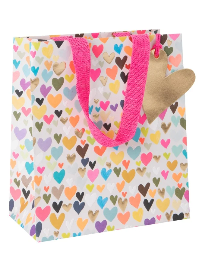 جليك Multicolor Heart Printed Gift Bag