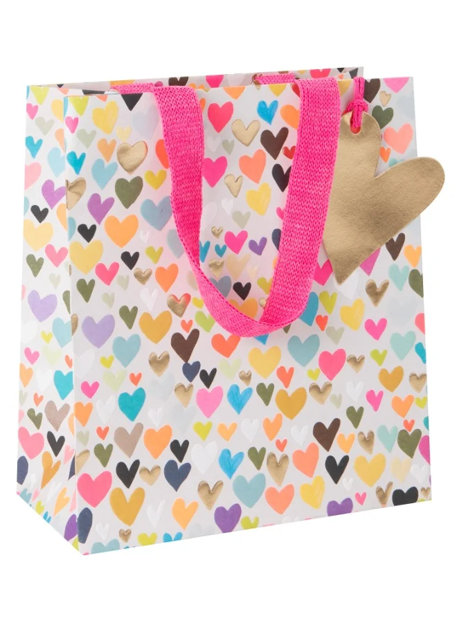 جليك Multicolor Heart Printed Gift Bag