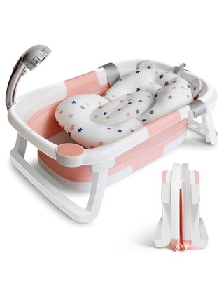 Baby Portable Foldable Bathtub With Soft Cushion Water Plug and Anti Slip Support Legs -Pink - pzsku/ZC2B057EC40B1C6A5E56BZ/45/_/1718243831/8e5fdb28-7ee5-469f-beb1-86683aed6aad