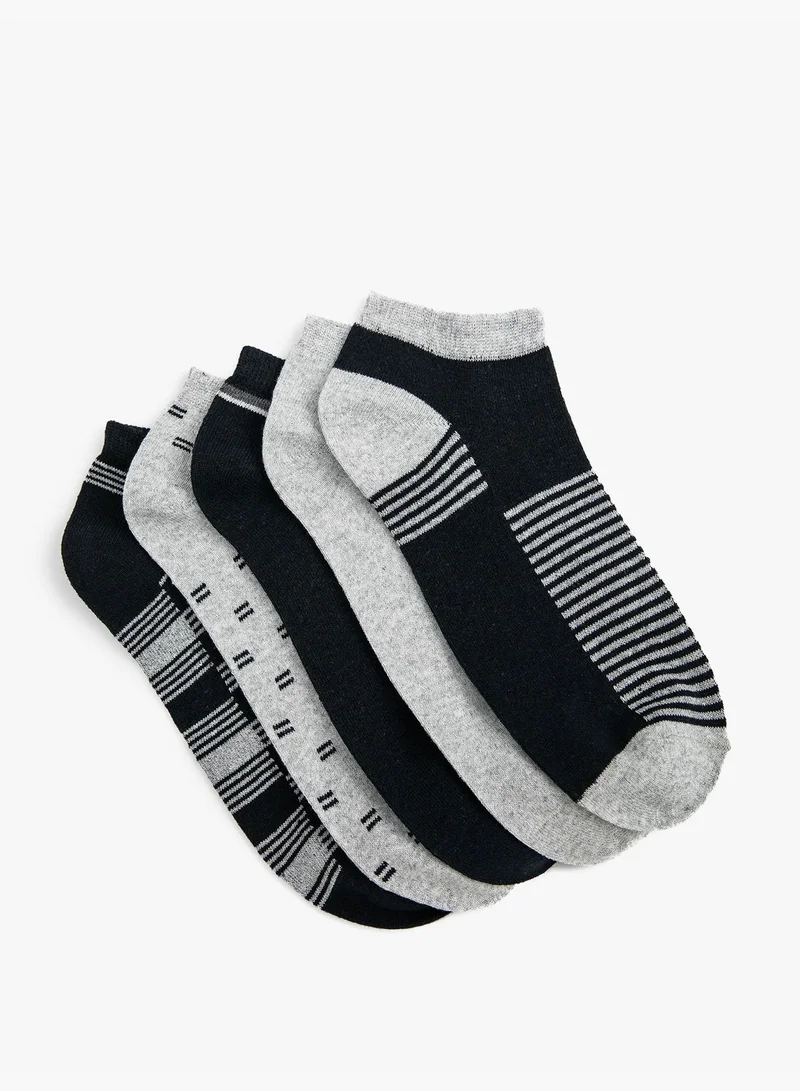 KOTON 5-Pack Bootie Socks Set Geometric Detailed