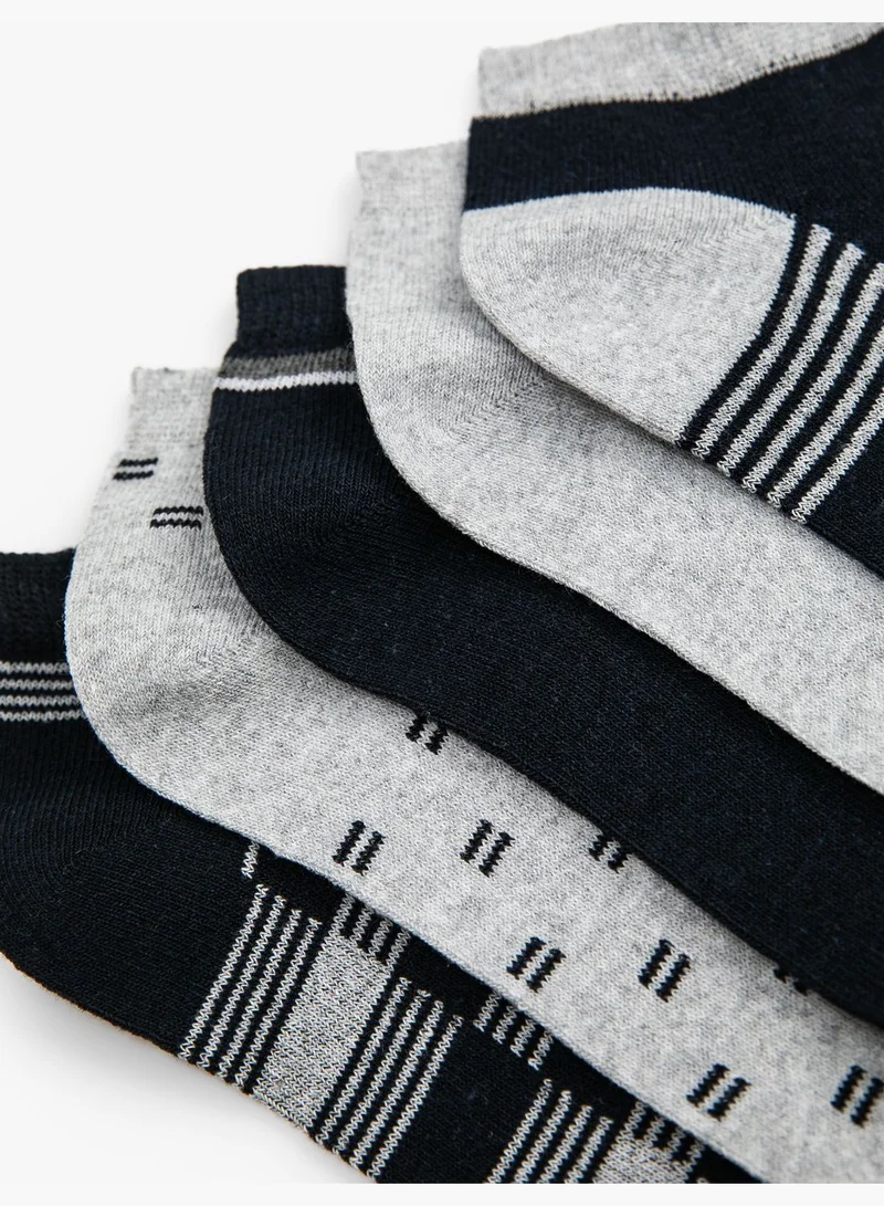 KOTON 5-Pack Bootie Socks Set Geometric Detailed